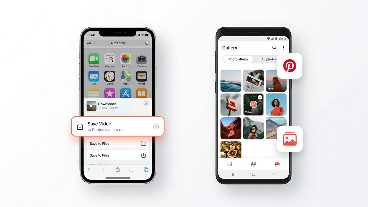 Step-by-step tutorial to save Pinterest videos directly to iPhone Camera Roll or Android Gallery by Ajay Kale