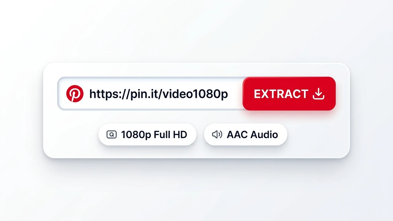 Step 2: Paste copied Pinterest URL into search box to extract direct MP4 stream